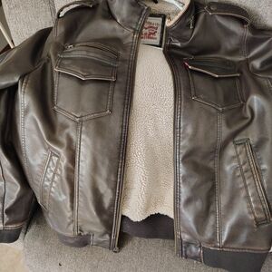 Levi's Dark Brown Bomber Jacket with Sherpa Lining